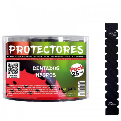 Pro Elite Protetor Preto Dendado 25 Unidades