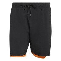 Short Adidas Club 2 En 1 Negro Naranja