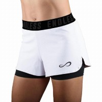 Short Endless Tech Iconique Blanco Mujer  Offre - Pas cher