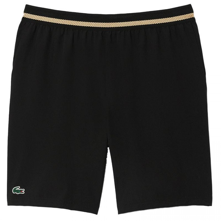 Short Lacoste Novak Djokovic Negro Amarillo  Offer + Cheap