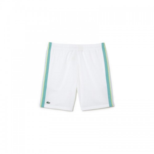 Short Lacoste Recycled Polyester White Green Short Lacoste Recycled Polyester White Green