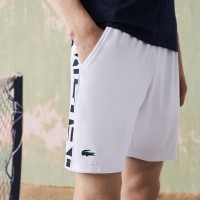 Short Lacoste Sport Blanco Estampado  Offre - Pas cher
