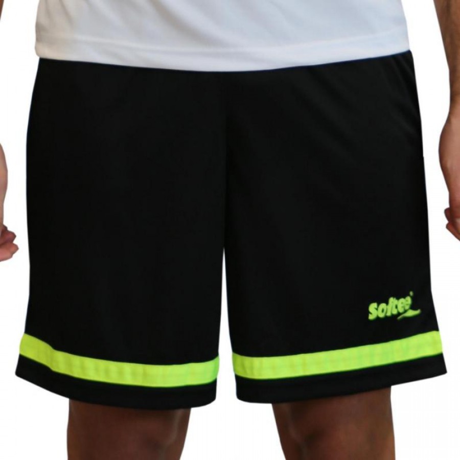 Short Softee Tipex Negro Amarillo Fluor Junior  Offre - Pas cher