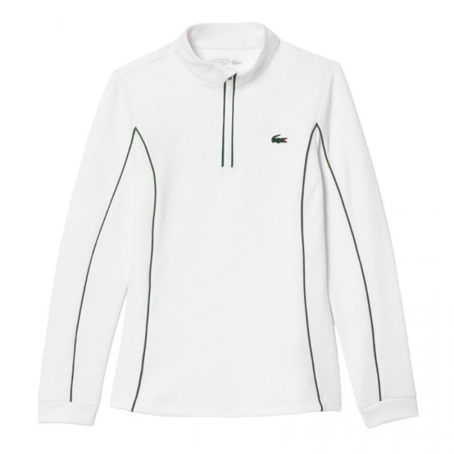 Sweat-shirt femme Lacoste Ultra Dry Blanc Vert  Offre - Pas cher