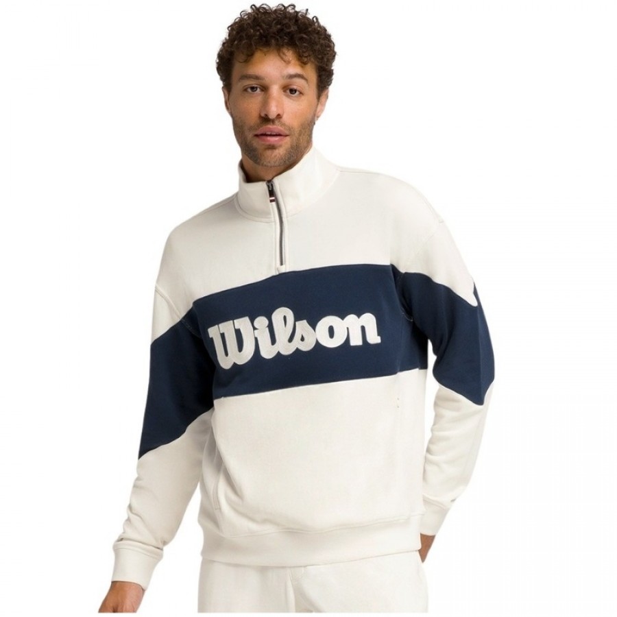 Sudadera Wilson Parkside Meia Zip Blanco Bege  Oferta + Barato