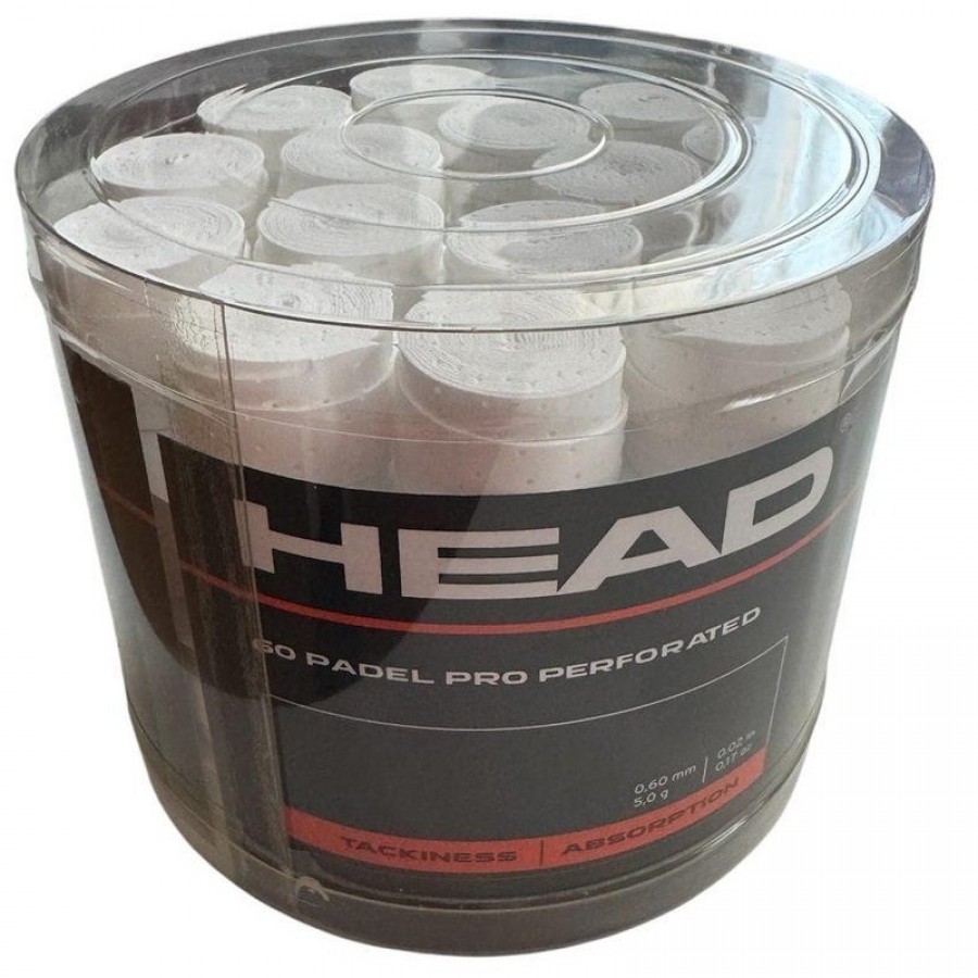 Head Padel Pro Tambor Branco Perfurado 60 Overgrips  Oferta + Barato