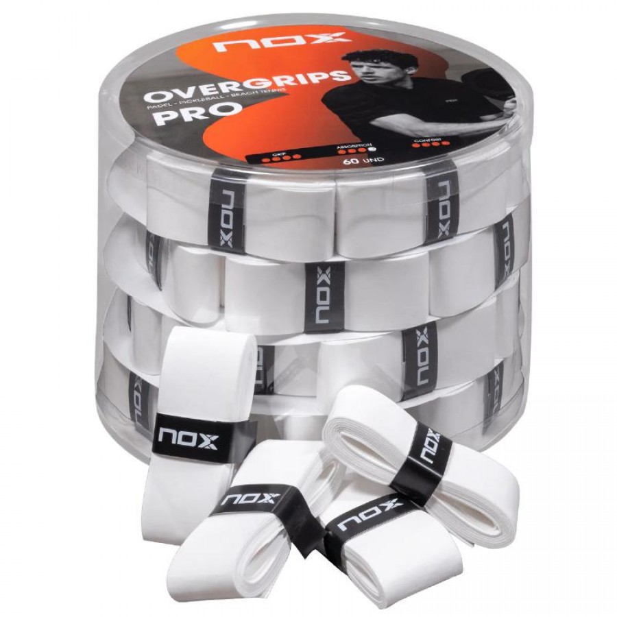 Tambor Overgrips Nox Pro Lisos Blanco 60 Unidades