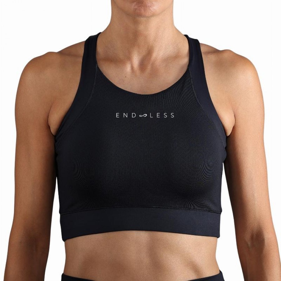 Top Endless Crop Negro Blanco  Oferta + Barato