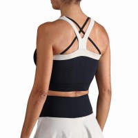 Top Endless Crop Negro Dorado  Oferta + Barato