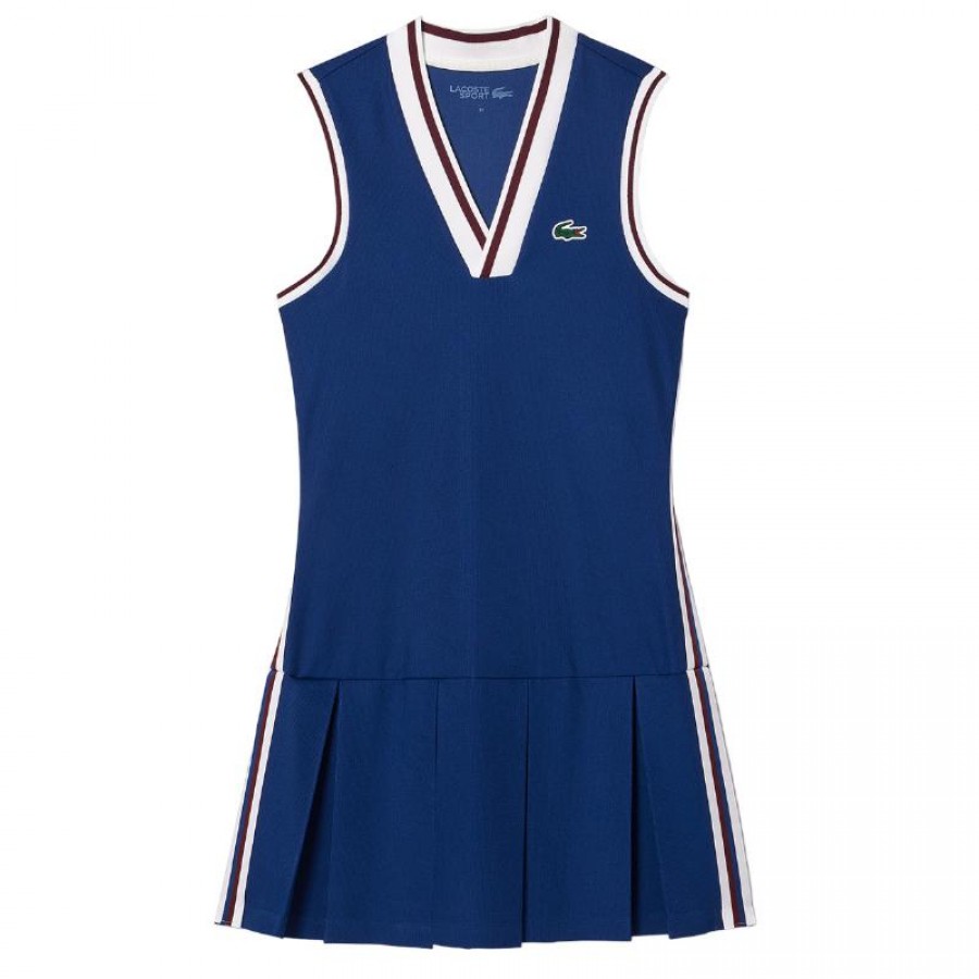 Vestido Lacoste Sport Piqué Azul Marinho Borgonha  Oferta + Barato