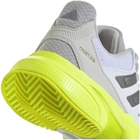 Baskets Femme Adidas CourtJam Control 3 Blanc Argent Lucid Lemon  Offre - Pas cher