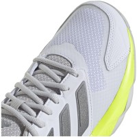 Baskets Femme Adidas CourtJam Control 3 Blanc Argent Lucid Lemon  Offre - Pas cher