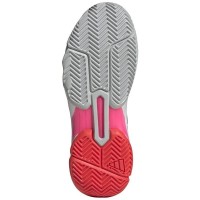 Baskets Femme Adidas CourtJam Control 3 Blanc Argent Rouge  Offre - Pas cher