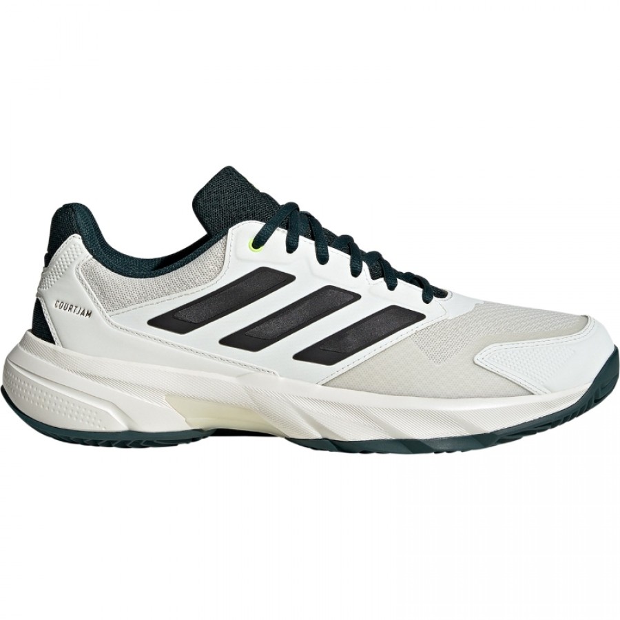 Adidas CourtJam Control Terre Battue Blanc Noir Vert Baskets