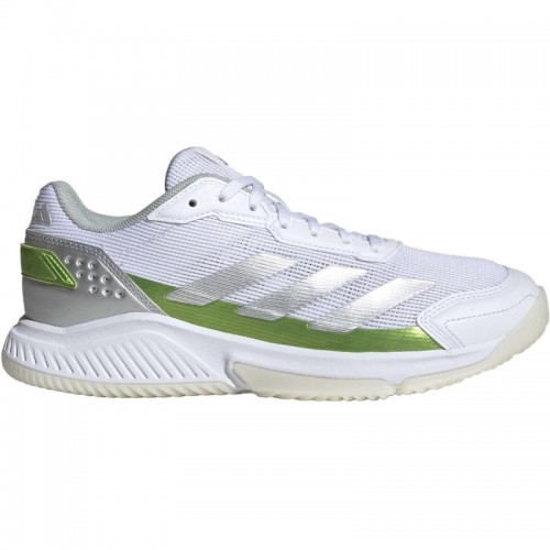Zapatillas Adidas Courtquick Padel Blanco Plata Verde Mujer Zapatillas Adidas Courtquick Padel Blanco Plata Verde Mujer