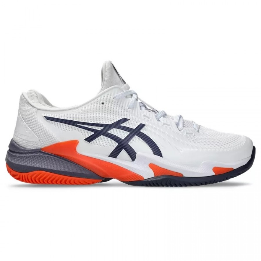 Tênis Asics Court FF 3 Clay Branco Cinza Laranja  Oferta + Barato