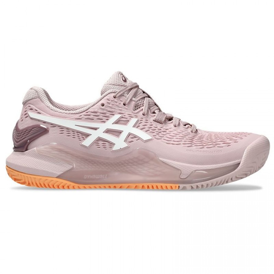 Baskets Femme Asics Gel Resolution 9 TERRE BATTUE Rose Blanc  Offre - Pas cher
