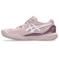 Baskets Femme Asics Gel Resolution 9 TERRE BATTUE Rose Blanc  Offre - Pas cher
