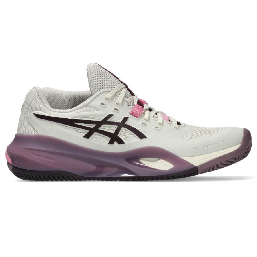 Asics Gel Resolution X Clay Beige Dark Garnet Women''s Sneakers