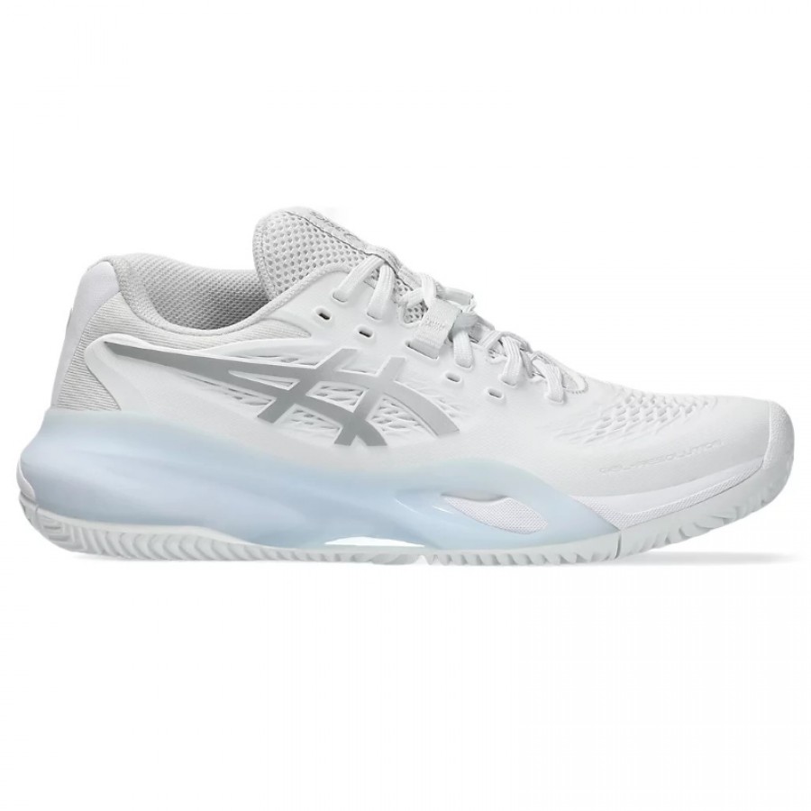 Tênis Asics Gel Resolution X Clay Branco Prateado para Mulheres  Oferta + Barato
