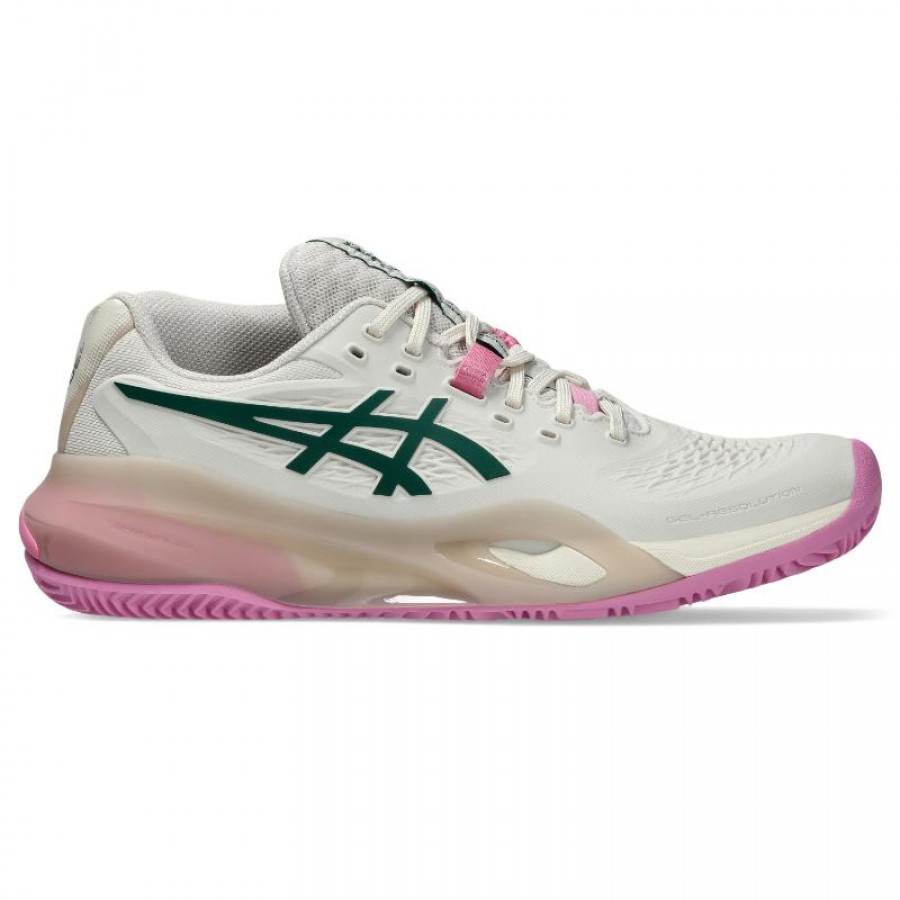Zapatillas Asics Gel Resolution X Padel Beige Verde Mujer