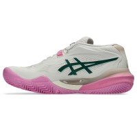 Zapatillas Asics Gel Resolution X Padel Beige Verde Mujer