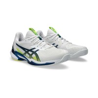 Baskets Asics Solution Speed FF 3 TERRE BATTUE Blanc Bleu Mako  Offre - Pas cher