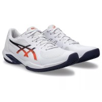 Asics Solution Swift FF 2 TERRE BATTUE Blanc Bleu Orange Baskets  Offre - Pas cher