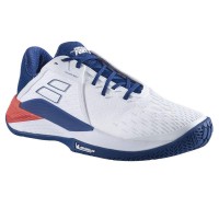 Babolat Propulse Fury 3 Blanc Bleu Rouge Sneakers  Offre - Pas cher