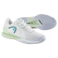 Baskets Femme Head Sprint Pro 4.0 TERRE BATTUE Blanc Vert Clair  Offre - Pas cher