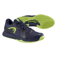 Zapatillas Head Sprint Team 4.0 Clay Azul Marino Lima  Oferta + Barato