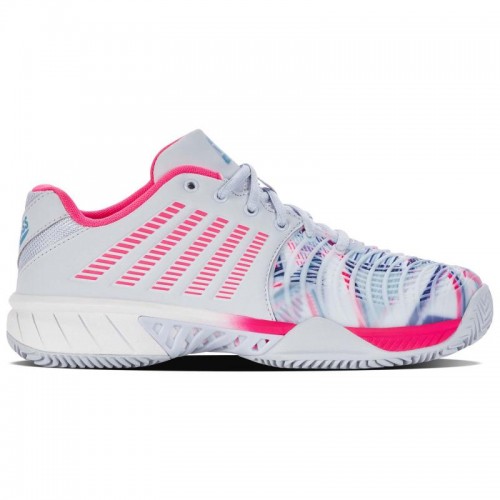 Zapatillas Kswiss Express Light 3 HB Padel Gris Blanco Rosa Neon Mujer Zapatillas Kswiss Express Light 3 HB Padel Gris Blanco Rosa Neon Mujer
