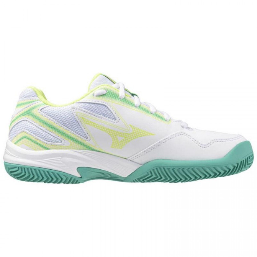 Baskets Femme Mizuno Break Shot 4 TERRE BATTUE Blanc Noir Lime  Offre - Pas cher