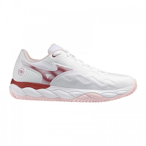 Zapatillas de Padel Mizuno Wave Enforce Court Clay Blanco Rojo Mujer