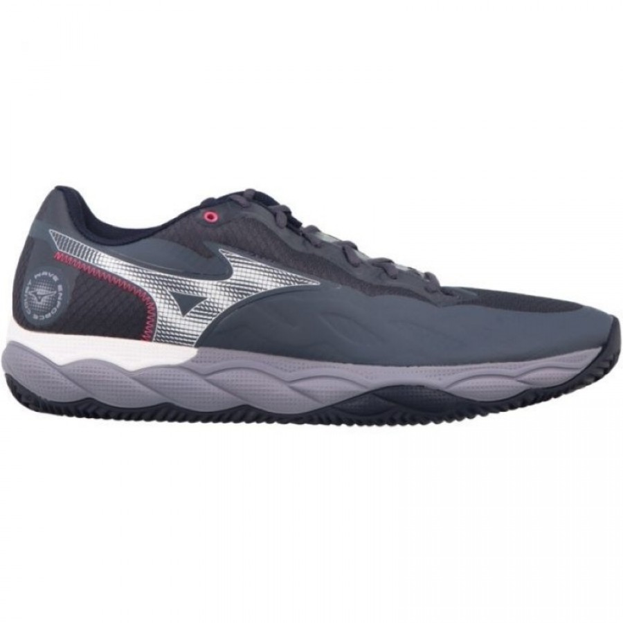Mizuno Wave Enforce Court Clay Gris Blanc Bleu Sneakers  Offre - Pas cher