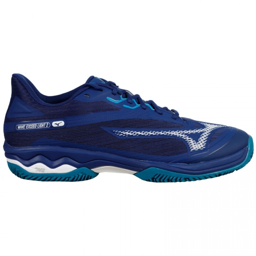 Tênis Mizuno Wave Exceed Light 2 Clay Azul Escuro Branco  Oferta + Barato