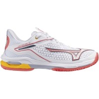 Baskets Femme Mizuno Wave Exceed Tour 6 CLAY WHITE Coral Grey  Offre - Pas cher