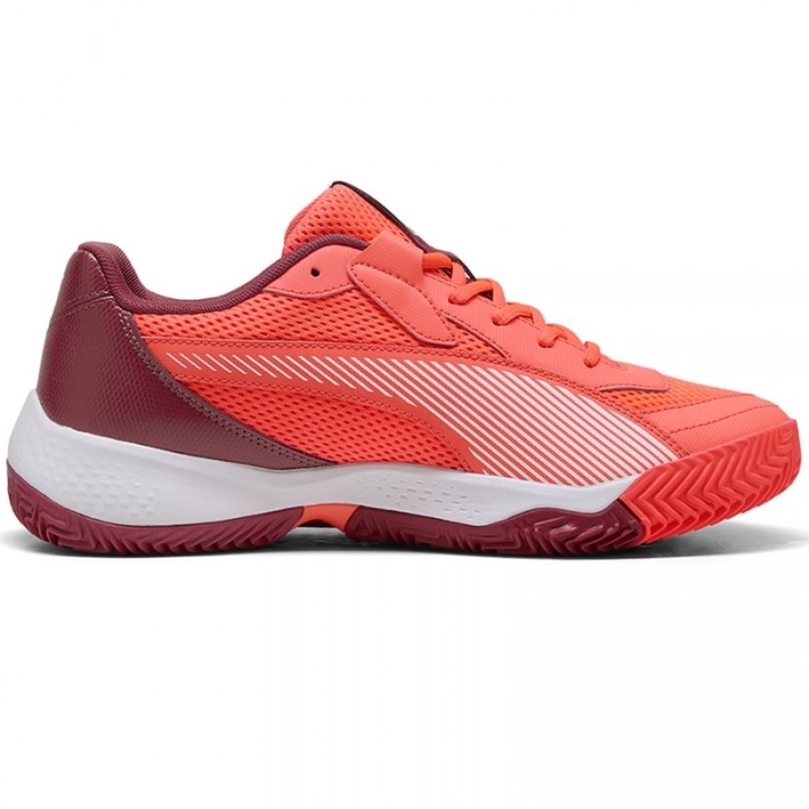 Puma Nova Court Rouge Bordeaux Blanc Sneakers  Offre - Pas cher