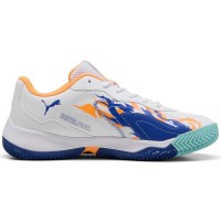 Puma Nova Smash Blanc Bleu Orange Baskets  Offre - Pas cher