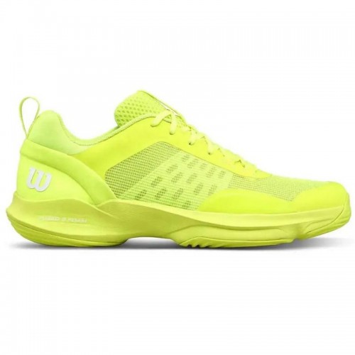 Zapatillas Wilson Hurakn Pro V2 Amarillo Fluor Blanco Mujer