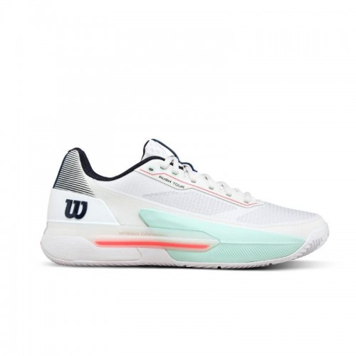 Tênis Wilson Rush Tour 5 Clay White Aqua Coral